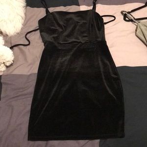 Velvet mini dress with a halter top